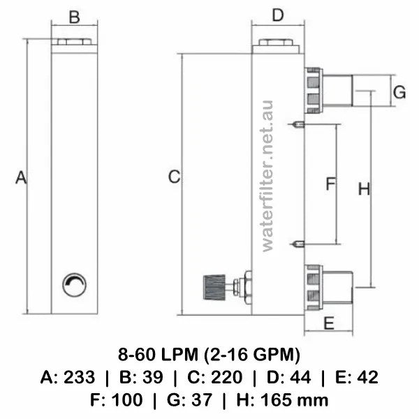 Panel Mount Hi Flow Rotameter With With Valve Regulator