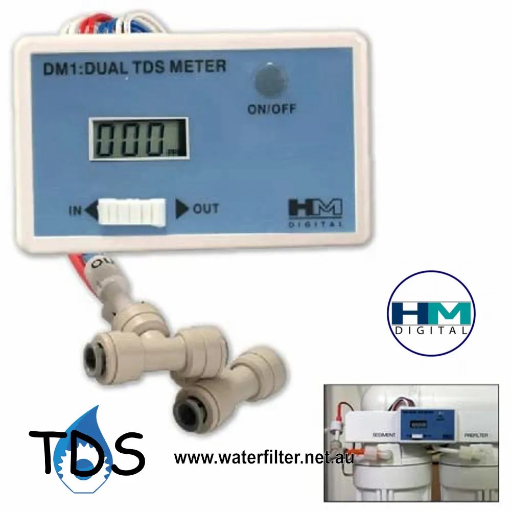 Inline Dual TDS Meter, DM-1 TDS Monitor