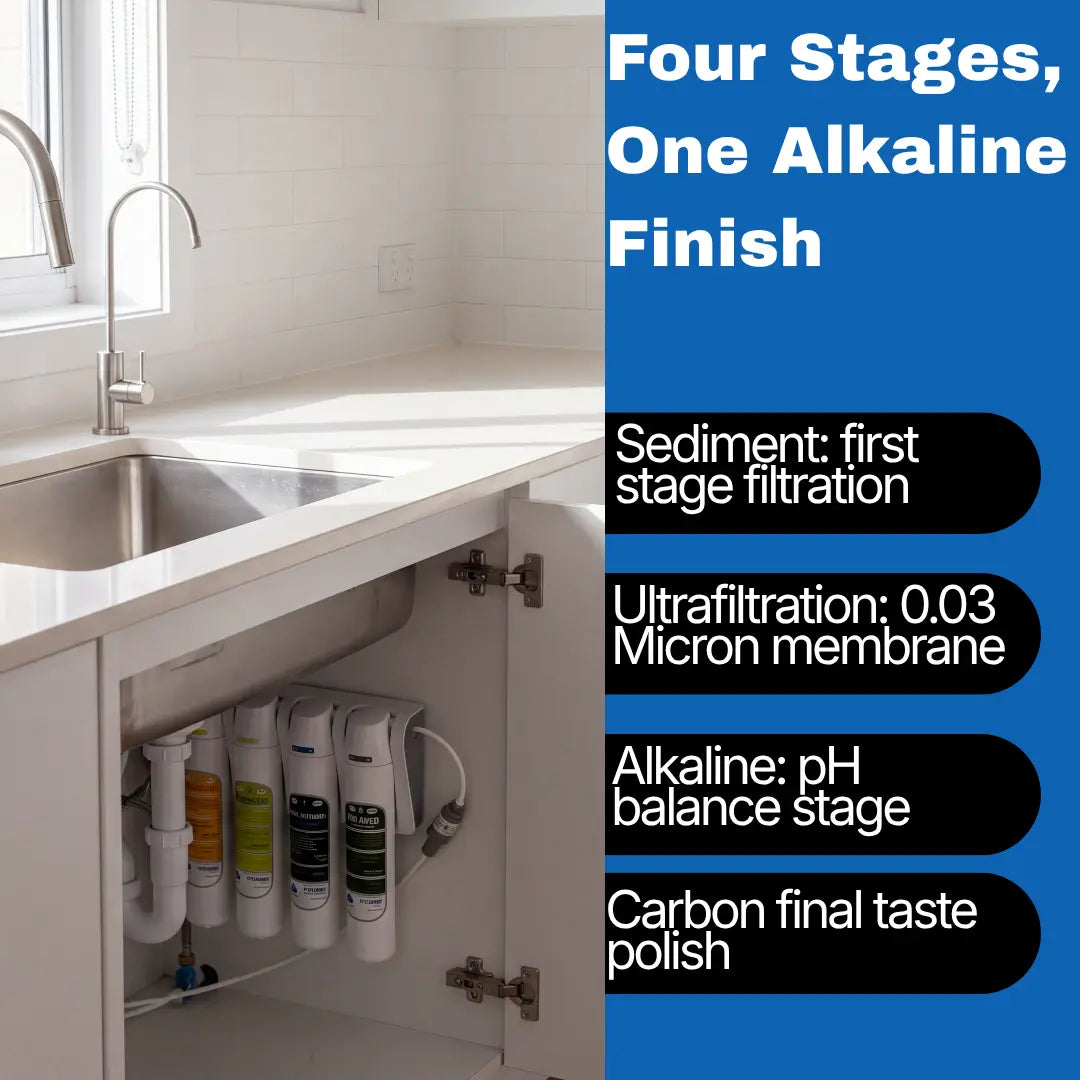 4 Stage Ultrafiltration Alkaline Water Filter Under the sink