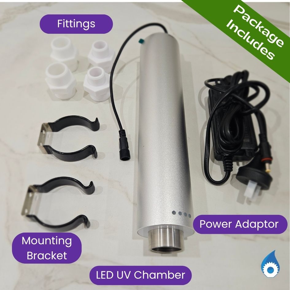 High Flow LED UVC Ultra Violet 50 L/M Inline Water Steriliser