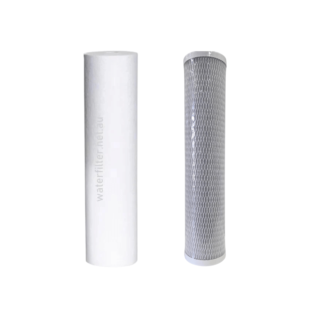 Whole House Twin Big Blue Filter 20" (Includes Filters + Pressure Gauges)