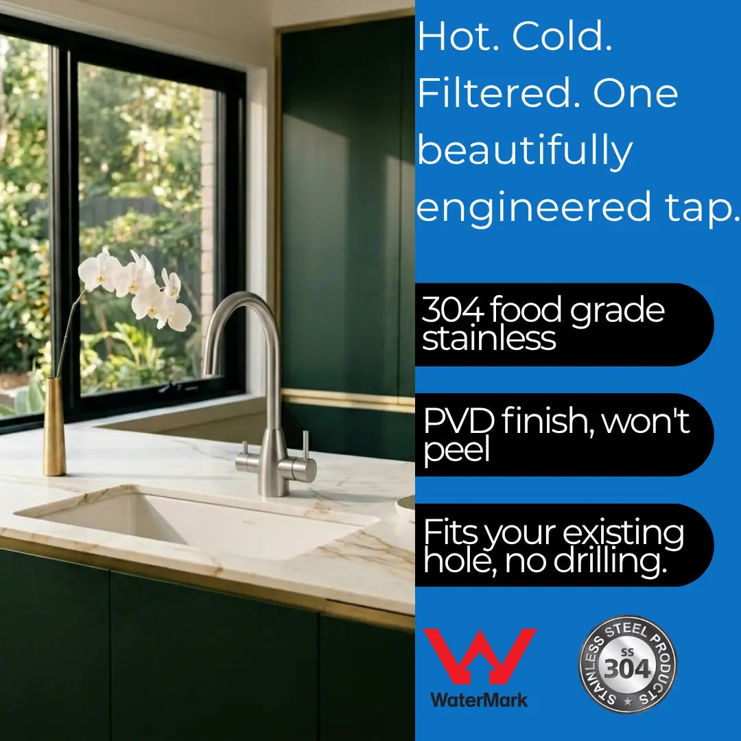 3 Way Mixer Tap - Gooseneck